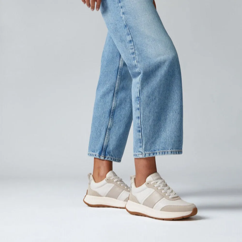 รองเท้าผ้าใบ ผู้หญิง รุ่น F-MODE FLOW LEATHER/SUEDE FLATFORM SNEAKERS