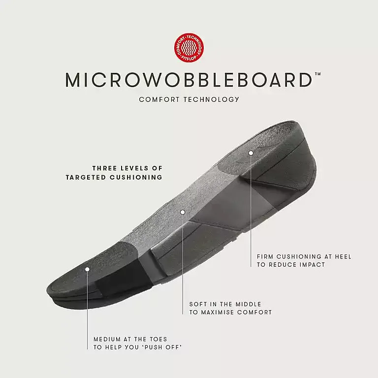 รองเท้าแตะ ผู้หญิง รุ่น F-MODE RAW-EDGE LEATHER FLATFORM H-BAR SLIDES