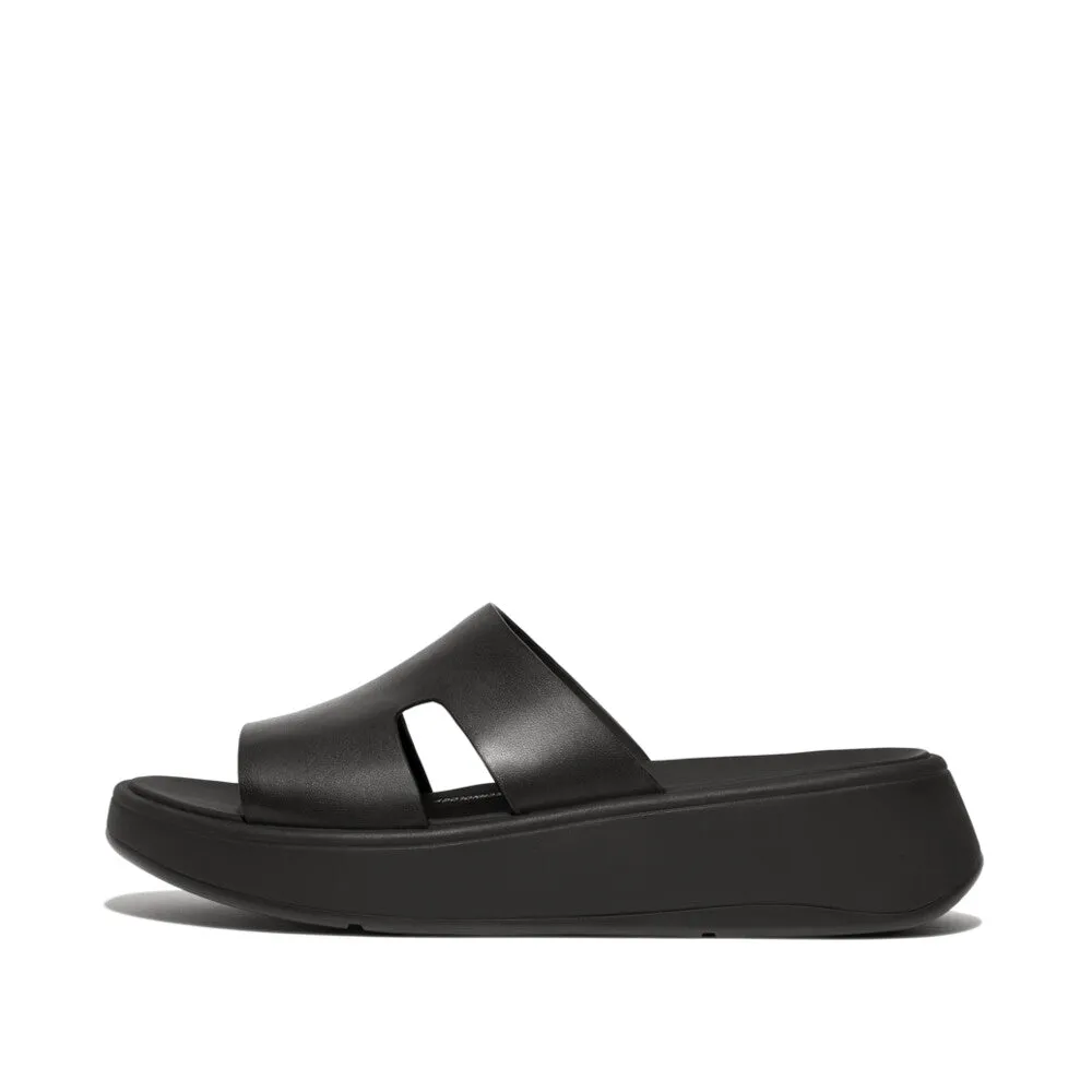 รองเท้าแตะ ผู้หญิง รุ่น F-MODE RAW-EDGE LEATHER FLATFORM H-BAR SLIDES