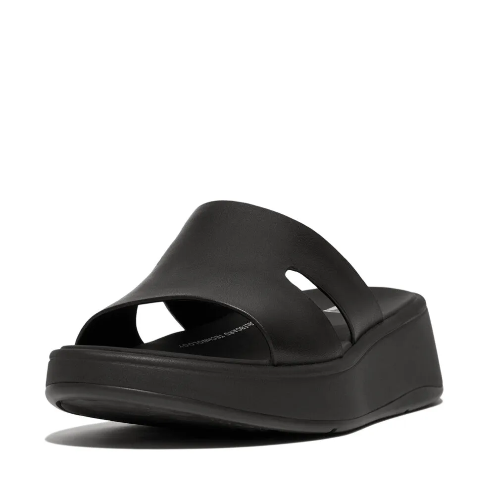 รองเท้าแตะ ผู้หญิง รุ่น F-MODE RAW-EDGE LEATHER FLATFORM H-BAR SLIDES
