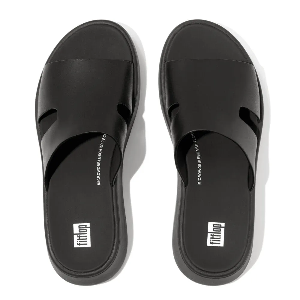 รองเท้าแตะ ผู้หญิง รุ่น F-MODE RAW-EDGE LEATHER FLATFORM H-BAR SLIDES