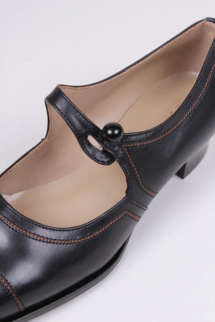 1920s Mary Jane everyday shoe - Black - Ruby