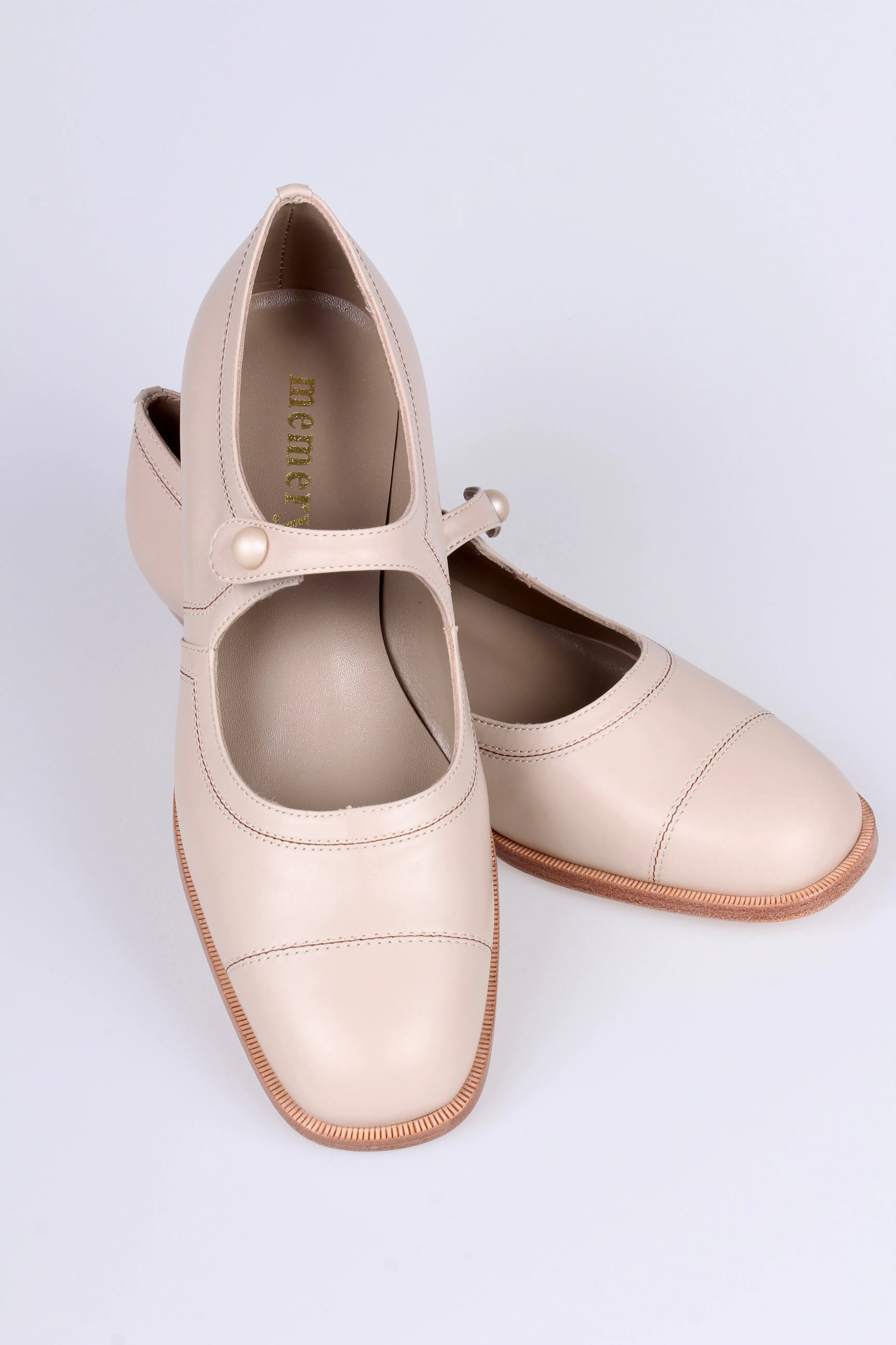 1920s Mary Jane everyday shoe - Cream - Ruby