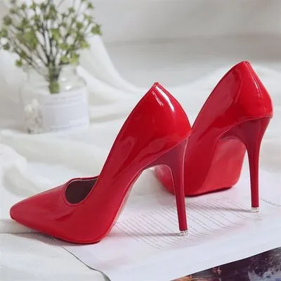 2022 High Heel Pumps Sexy Fuß Fetisch Alternative Leidenschaft Sexy Rote Untere Spitz 10 CM