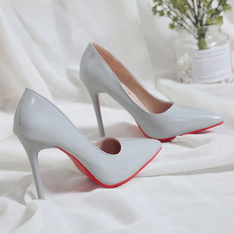 2022 High Heel Pumps Sexy Fuß Fetisch Alternative Leidenschaft Sexy Rote Untere Spitz 10 CM