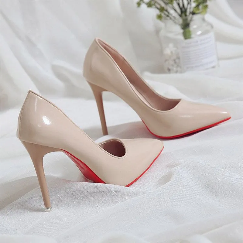 2022 High Heel Pumps Sexy Fuß Fetisch Alternative Leidenschaft Sexy Rote Untere Spitz 10 CM