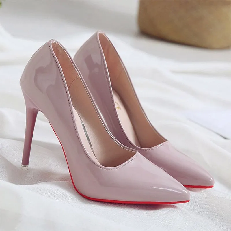 2022 High Heel Pumps Sexy Fuß Fetisch Alternative Leidenschaft Sexy Rote Untere Spitz 10 CM