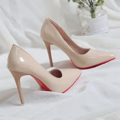 2022 High Heel Pumps Sexy Fuß Fetisch Alternative Leidenschaft Sexy Rote Untere Spitz 10 CM