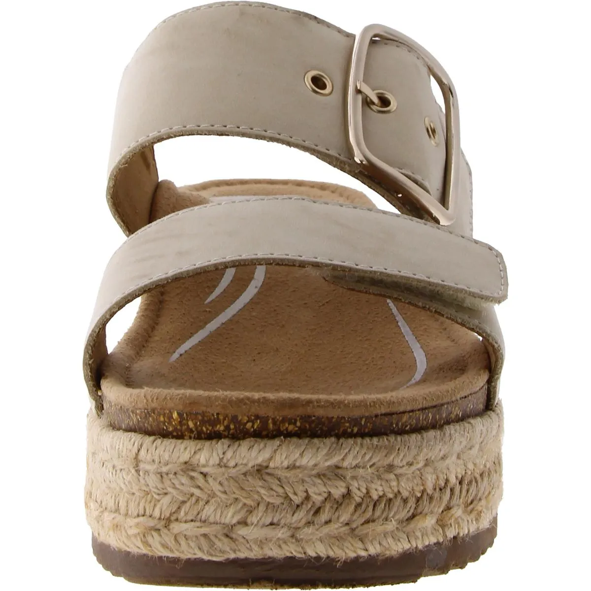 Aetrex Womens Vania Leather Slip On Flatform Sandals