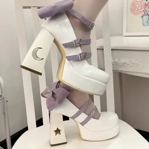 Aiertu - Celestial Starlit Goth  Shoes Dark Academia Kawaii Academia Y2K Cottagecore Coquette Fairycore Dollette Princesscore