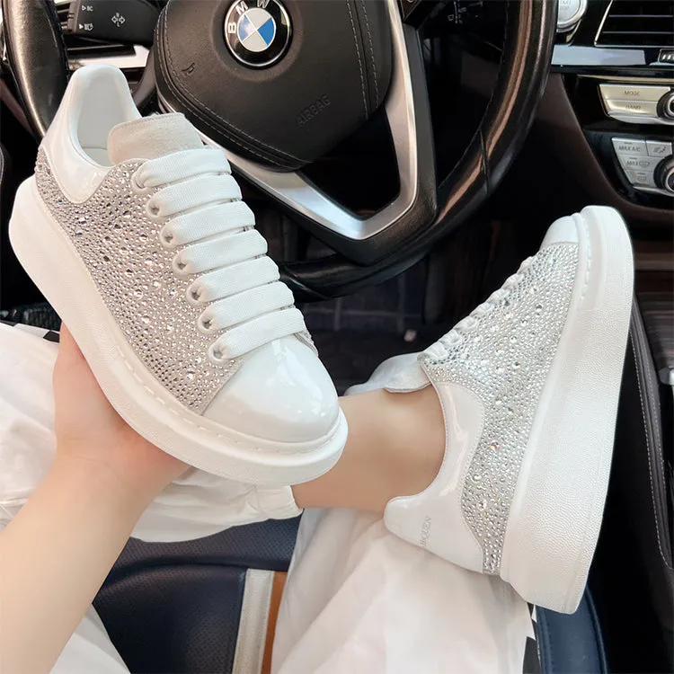 ALISANDRO MCQUEN EUROPEAN STYLE STARRY RHINESTONE CHUNKY SOLE UNISEX SNEAKER