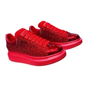 ALISANDRO MCQUEN EUROPEAN STYLE STARRY RHINESTONE CHUNKY SOLE UNISEX SNEAKER