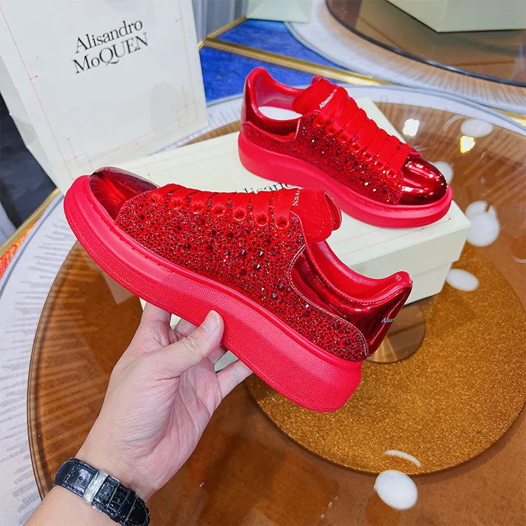 ALISANDRO MCQUEN EUROPEAN STYLE STARRY RHINESTONE CHUNKY SOLE UNISEX SNEAKER
