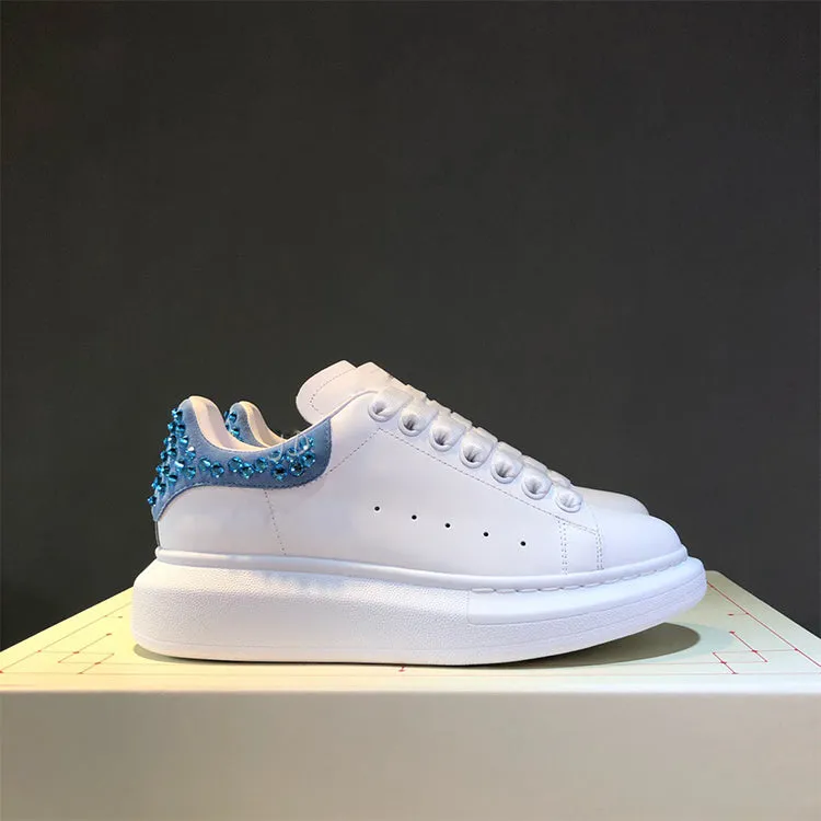 ALISANDRO MOQUEN GRAMMY CHUNKY SOLE LEATHER SNEAKER WITH RHINESTONE
