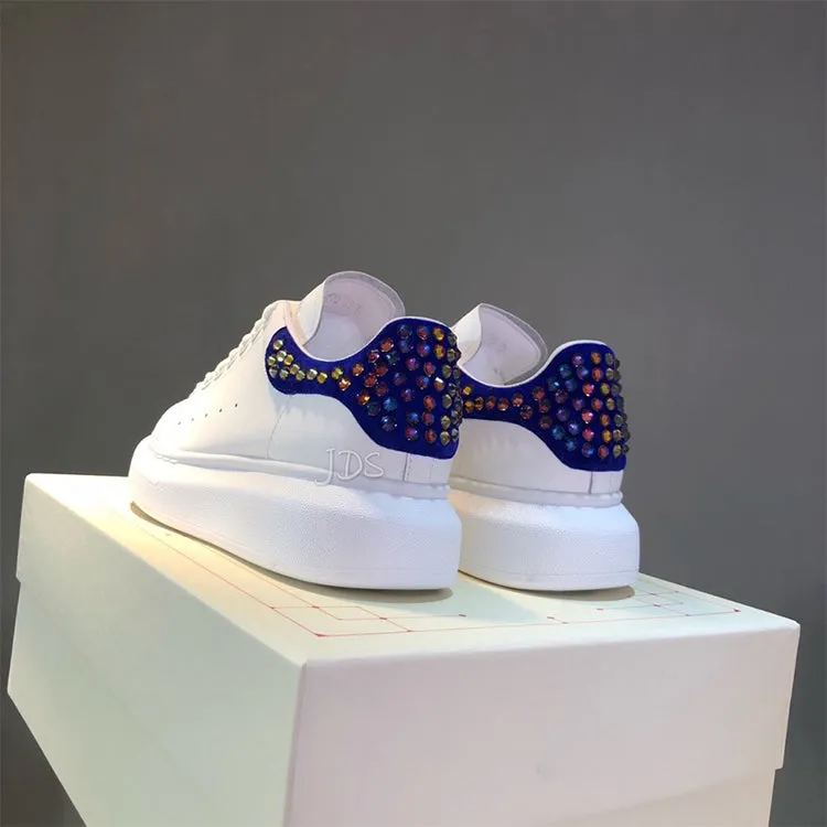 ALISANDRO MOQUEN GRAMMY CHUNKY SOLE LEATHER SNEAKER WITH RHINESTONE