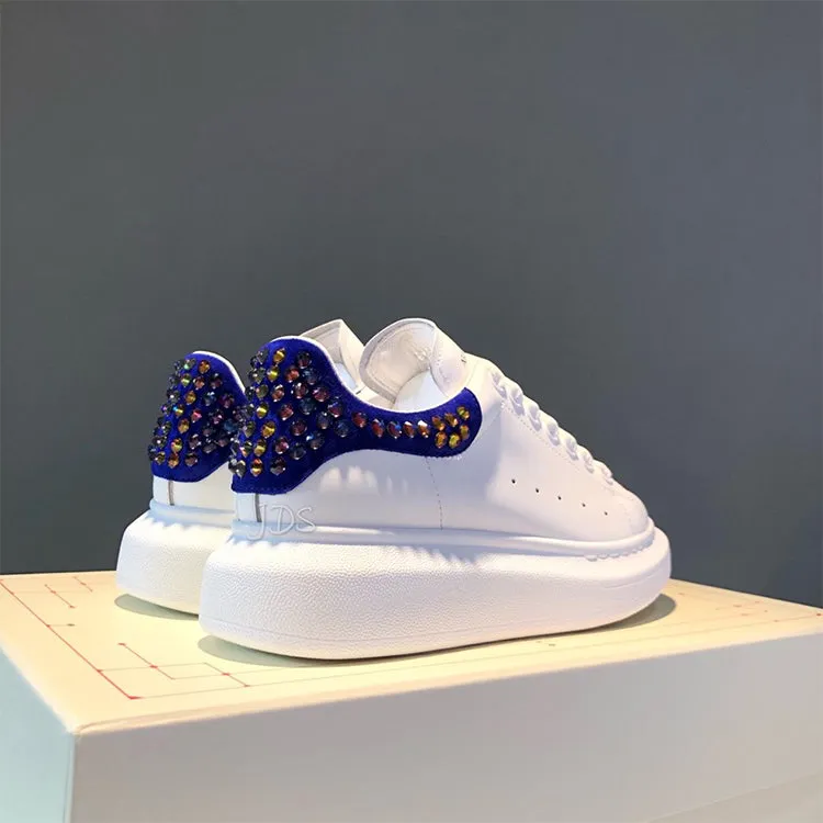 ALISANDRO MOQUEN GRAMMY CHUNKY SOLE LEATHER SNEAKER WITH RHINESTONE
