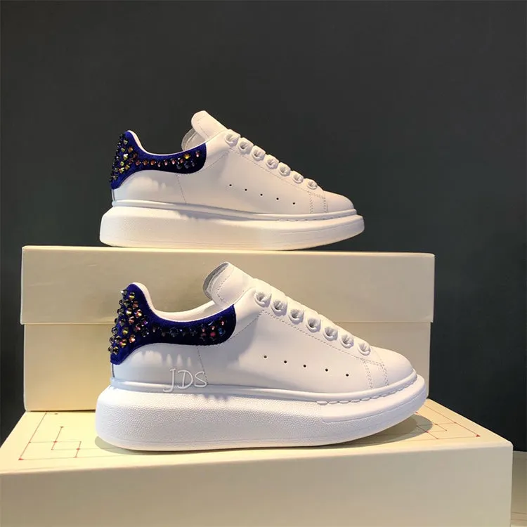ALISANDRO MOQUEN GRAMMY CHUNKY SOLE LEATHER SNEAKER WITH RHINESTONE