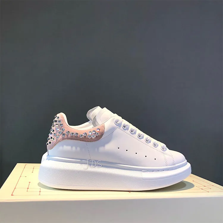 ALISANDRO MOQUEN GRAMMY CHUNKY SOLE LEATHER SNEAKER WITH RHINESTONE
