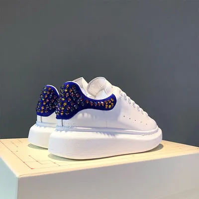 ALISANDRO MOQUEN GRAMMY CHUNKY SOLE LEATHER SNEAKER WITH RHINESTONE
