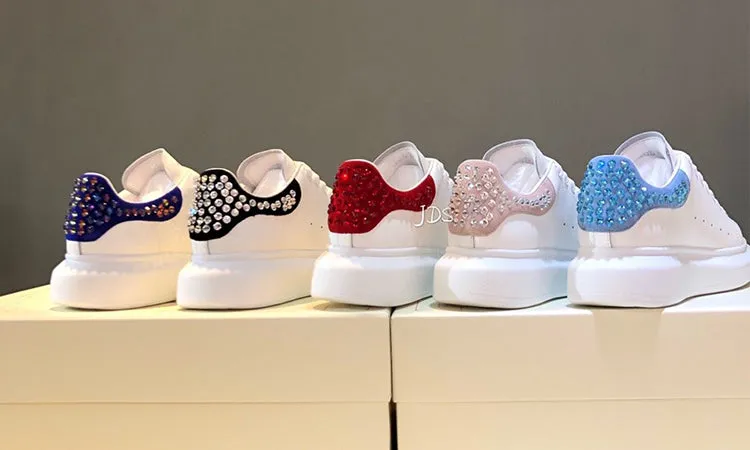 ALISANDRO MOQUEN GRAMMY CHUNKY SOLE LEATHER SNEAKER WITH RHINESTONE