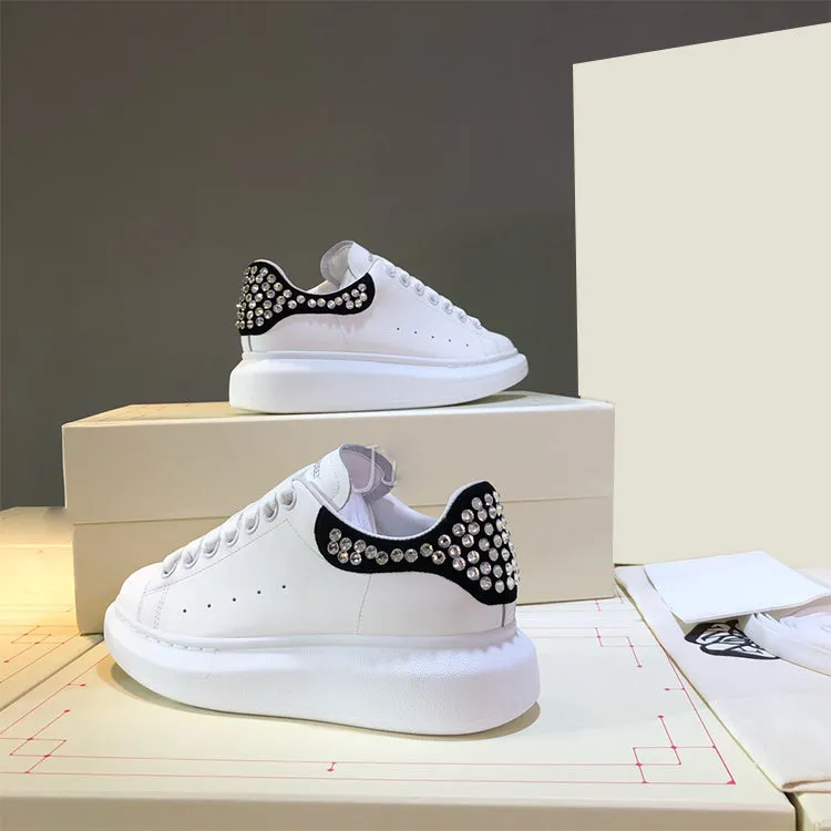 ALISANDRO MOQUEN GRAMMY CHUNKY SOLE LEATHER SNEAKER WITH RHINESTONE