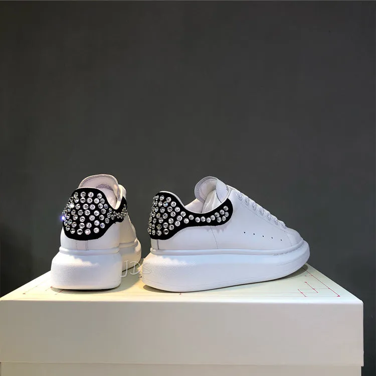 ALISANDRO MOQUEN GRAMMY CHUNKY SOLE LEATHER SNEAKER WITH RHINESTONE