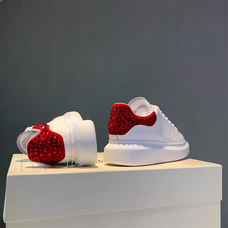 ALISANDRO MOQUEN GRAMMY CHUNKY SOLE LEATHER SNEAKER WITH RHINESTONE
