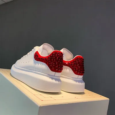 ALISANDRO MOQUEN GRAMMY CHUNKY SOLE LEATHER SNEAKER WITH RHINESTONE