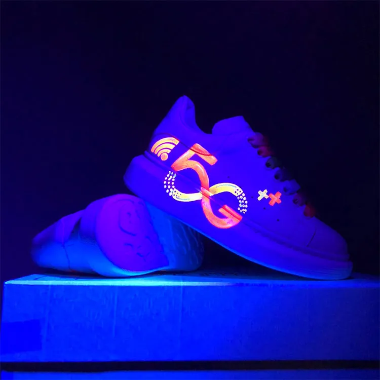ALISANDRO MOQUEN HAND PAINTED GRAFFITI 5G CHUNKY SOLE LEATHER SNEAKER