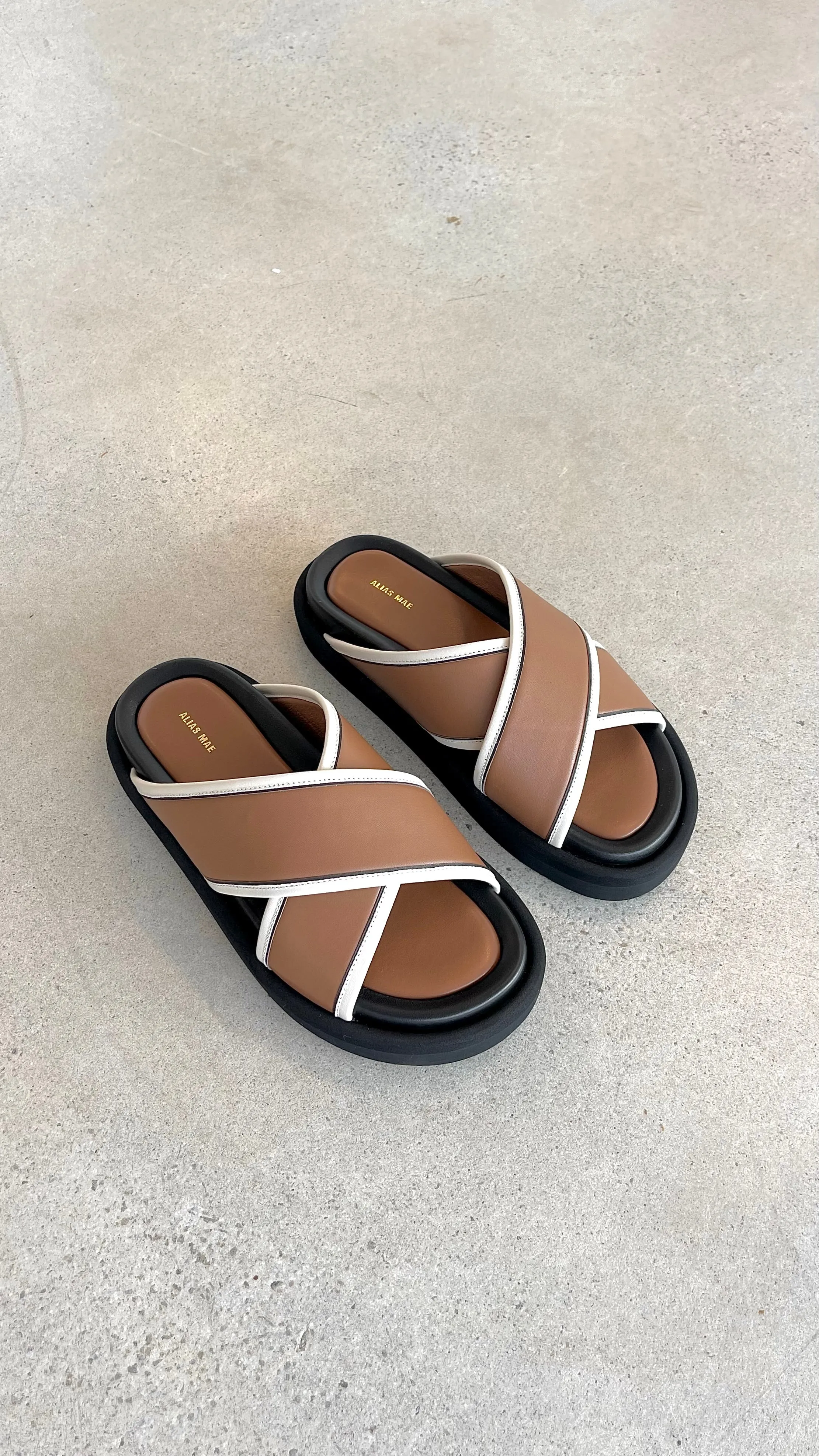 Anissa Slide - Pecan Leather