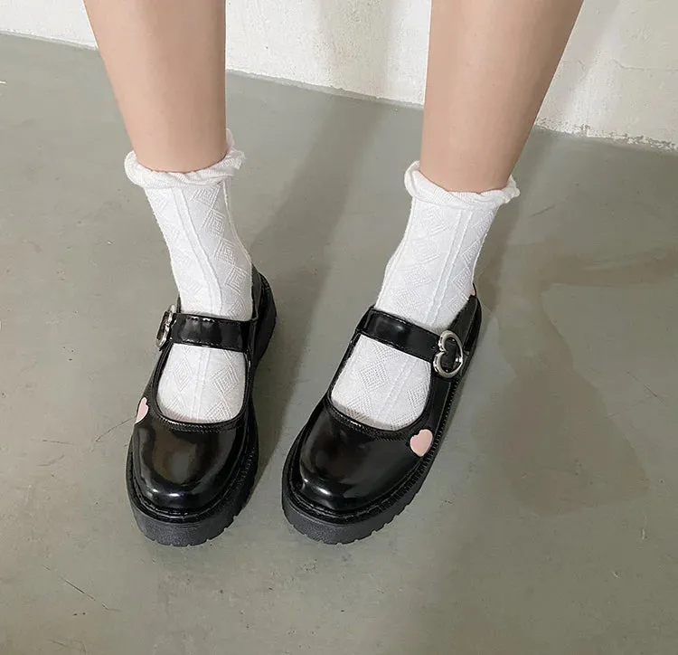 Annie Pink Heart Mary Janes