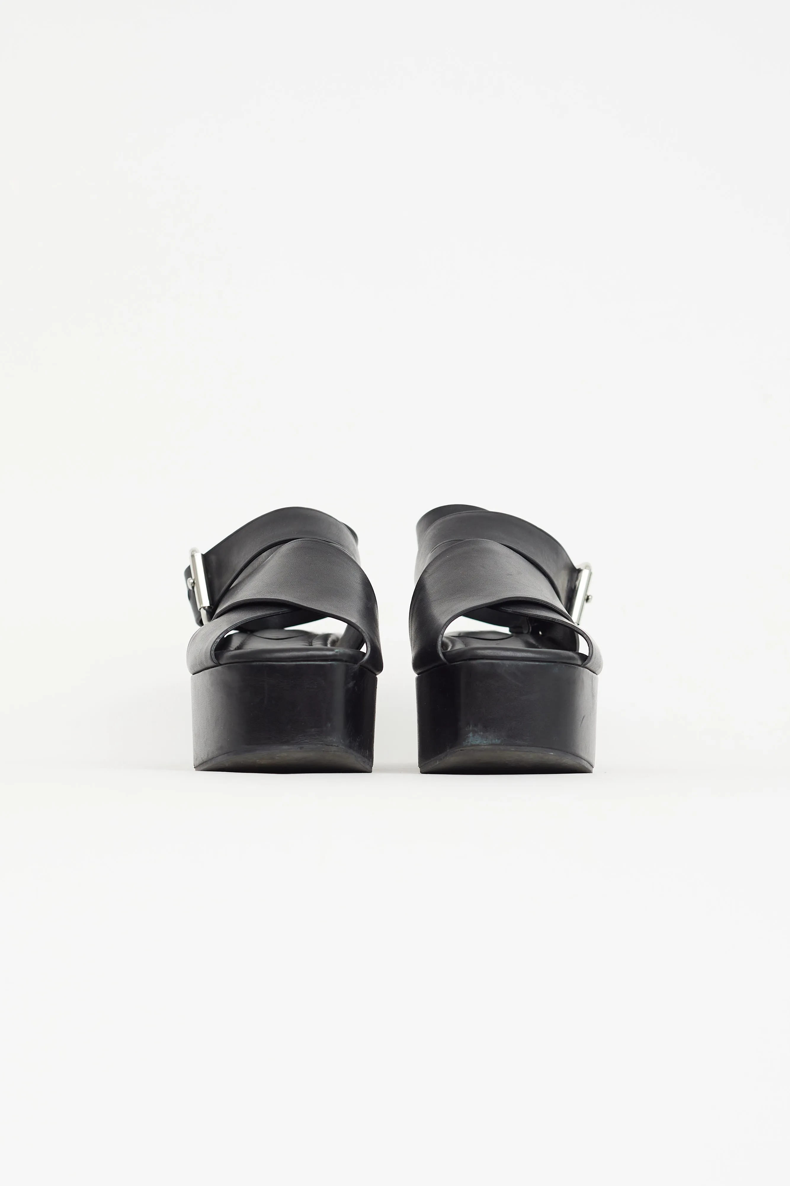 Black Leather Ruby Platform Sandal