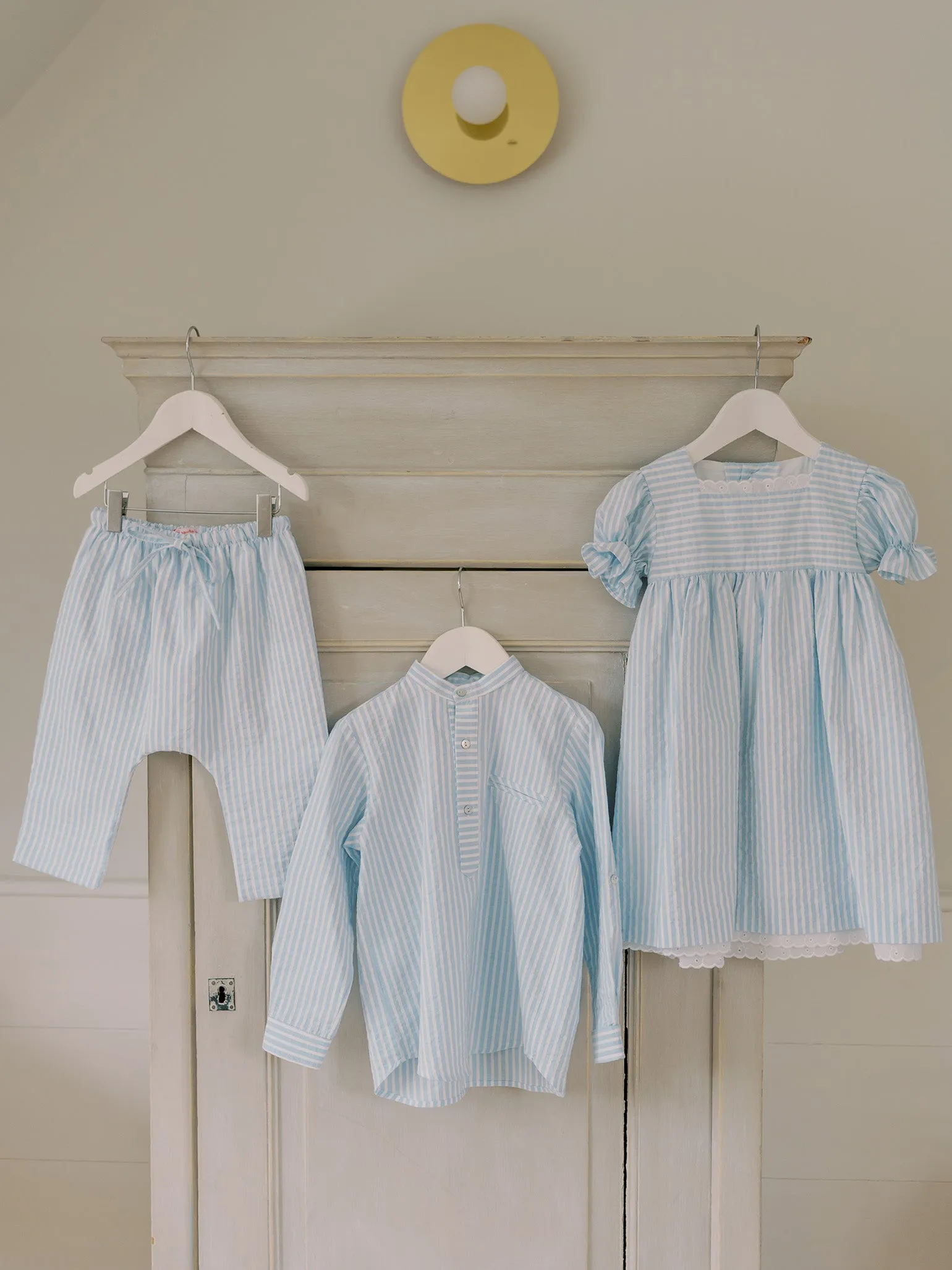 Blue Stripe Zoe Girl Empire Dress