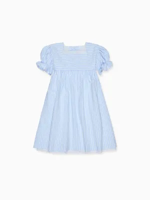 Blue Stripe Zoe Girl Empire Dress