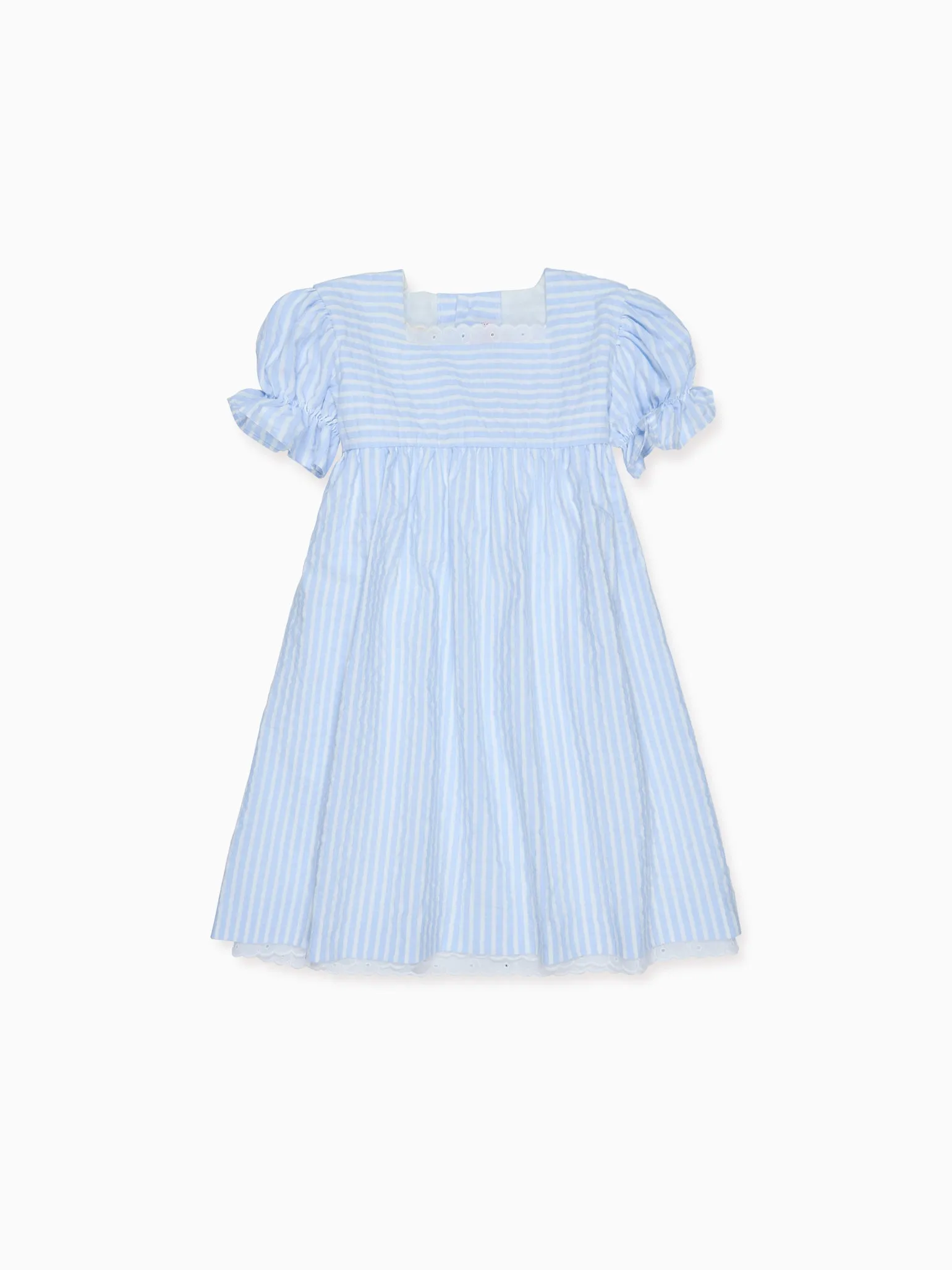 Blue Stripe Zoe Girl Empire Dress