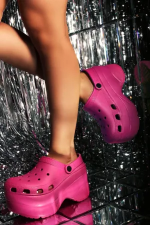 Cape Robbin Gardener Pink Platform Clogs Slippers Fashion Comfortable Shoes