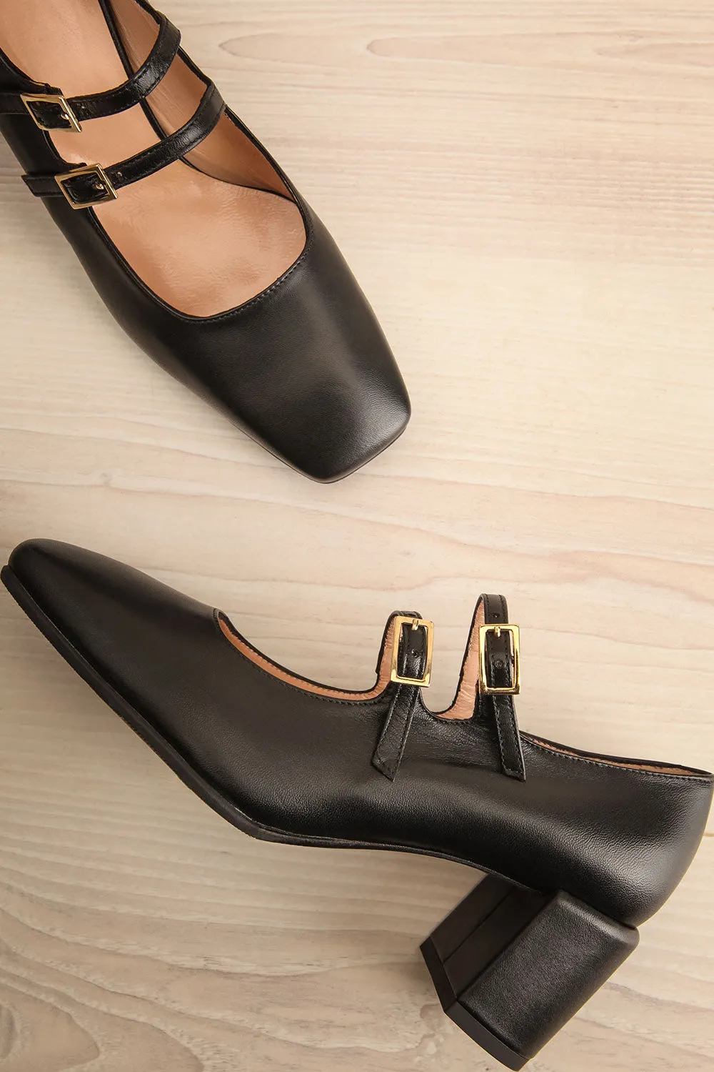 Chiredzi Black | Pointed Toe Mary-Jane Heels