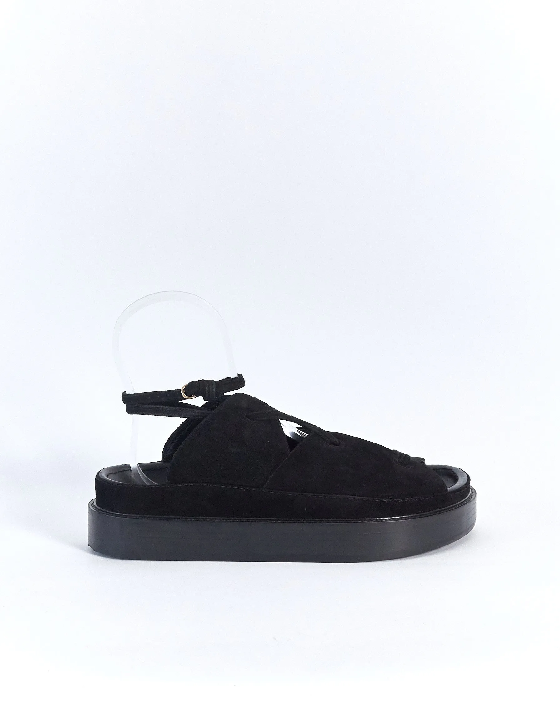 Co. lace up platform sandals, black, 40
