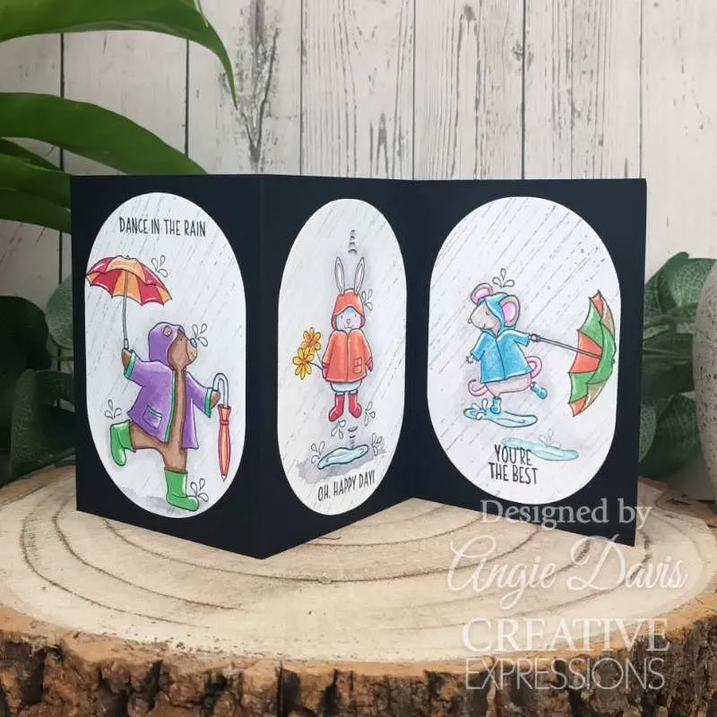 Creative Expressions Jane's Doodles Clear Stamp Set 4"x 6" - Dancing In The Rain