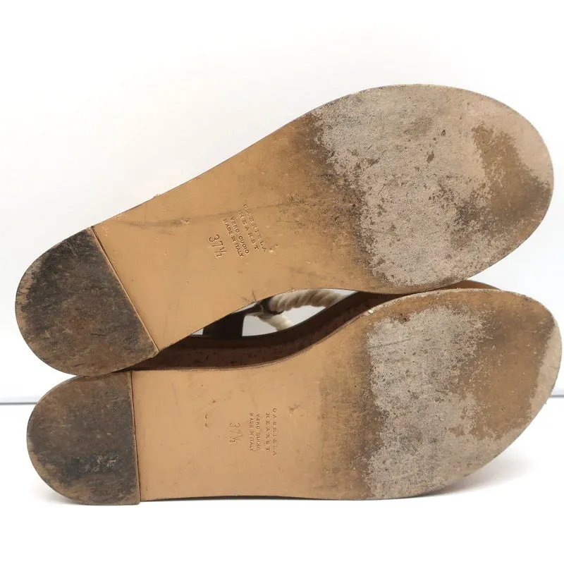 Gabriela Hearst Cork Flatform Slingback Sandals Danae Brown Leather Size 37.5
