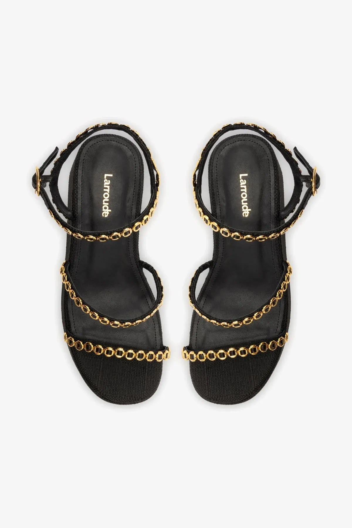 Gio Milanina Flatform Sandal In Black Raffia