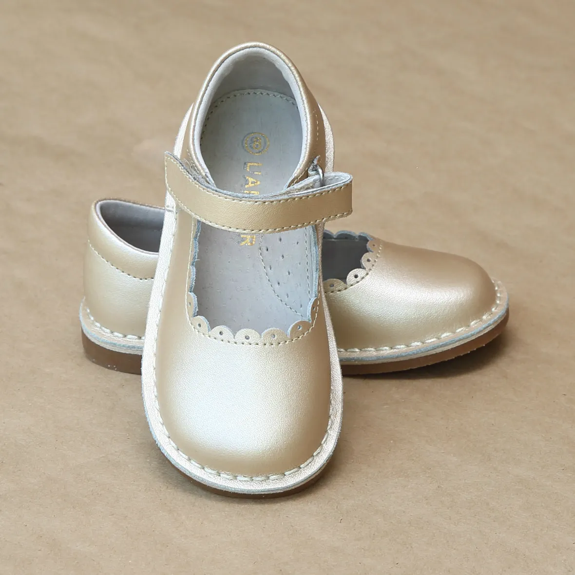 Girls Scalloped Stitch Down Mary Jane