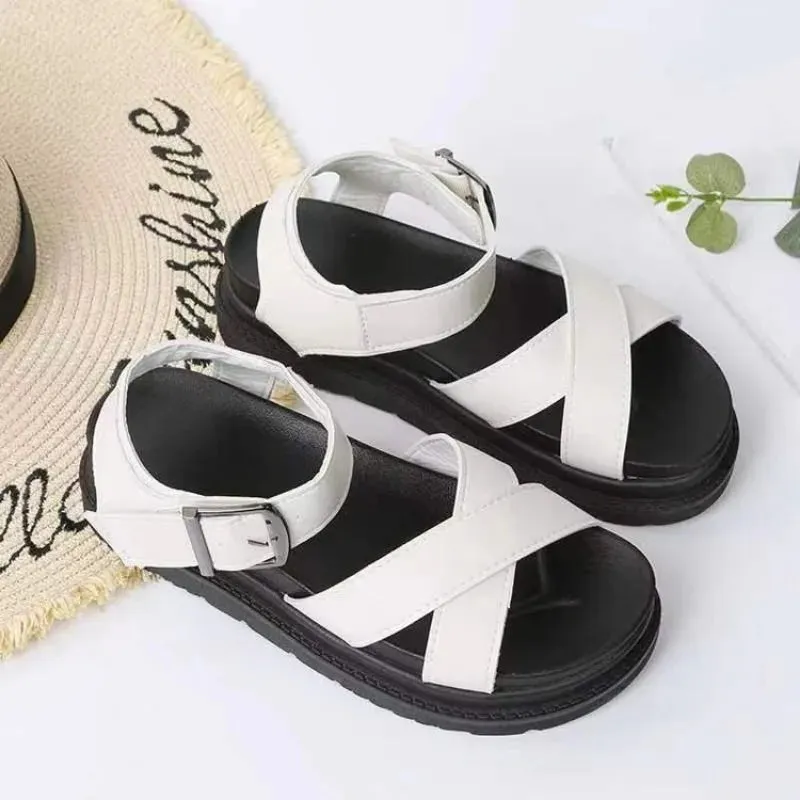 Hnzxzm Open Toe Flatform Wedges Shoes Woman Summer Beach Sandals Sexy Women Plus Size PU Leather Sandalias