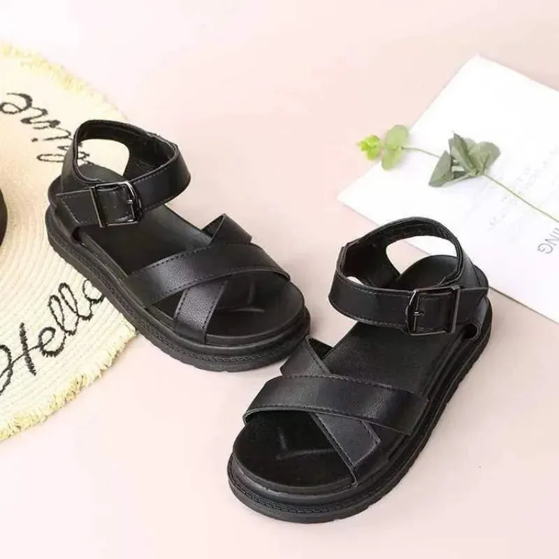 Hnzxzm Open Toe Flatform Wedges Shoes Woman Summer Beach Sandals Sexy Women Plus Size PU Leather Sandalias