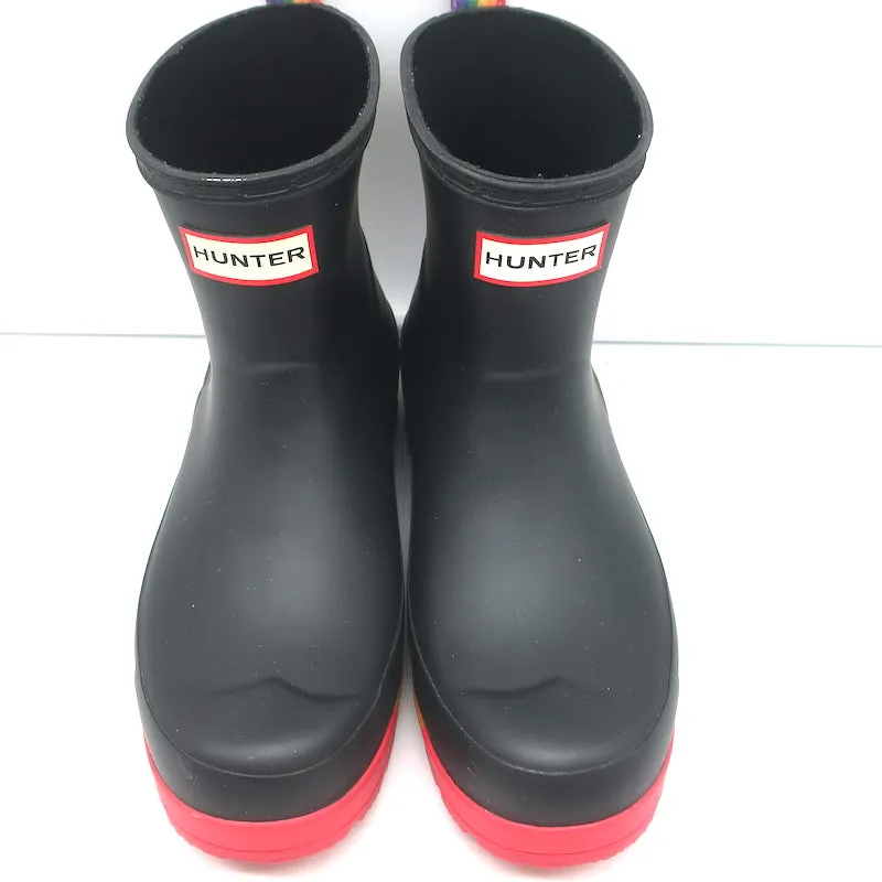 Hunter Original Pride Play Flatform Rain Boots Black/Rainbow Size 7