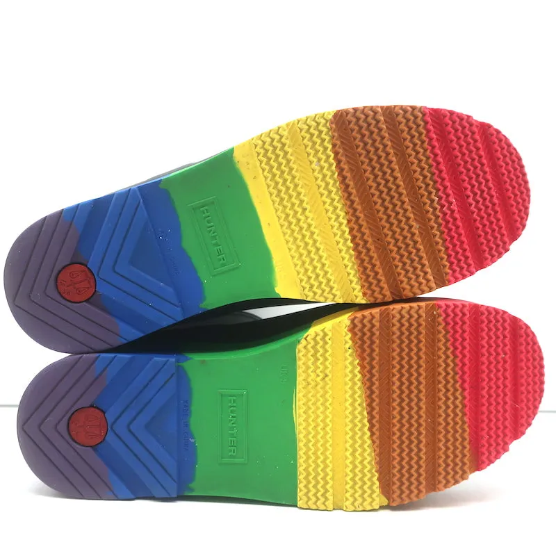 Hunter Original Pride Play Flatform Rain Boots Black/Rainbow Size 7