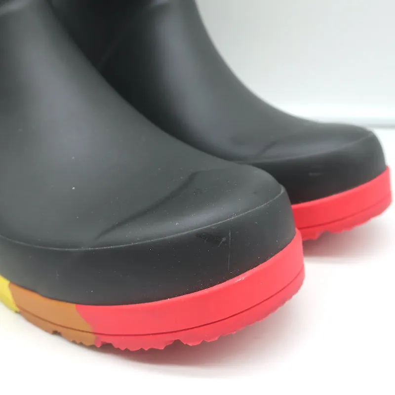 Hunter Original Pride Play Flatform Rain Boots Black/Rainbow Size 7