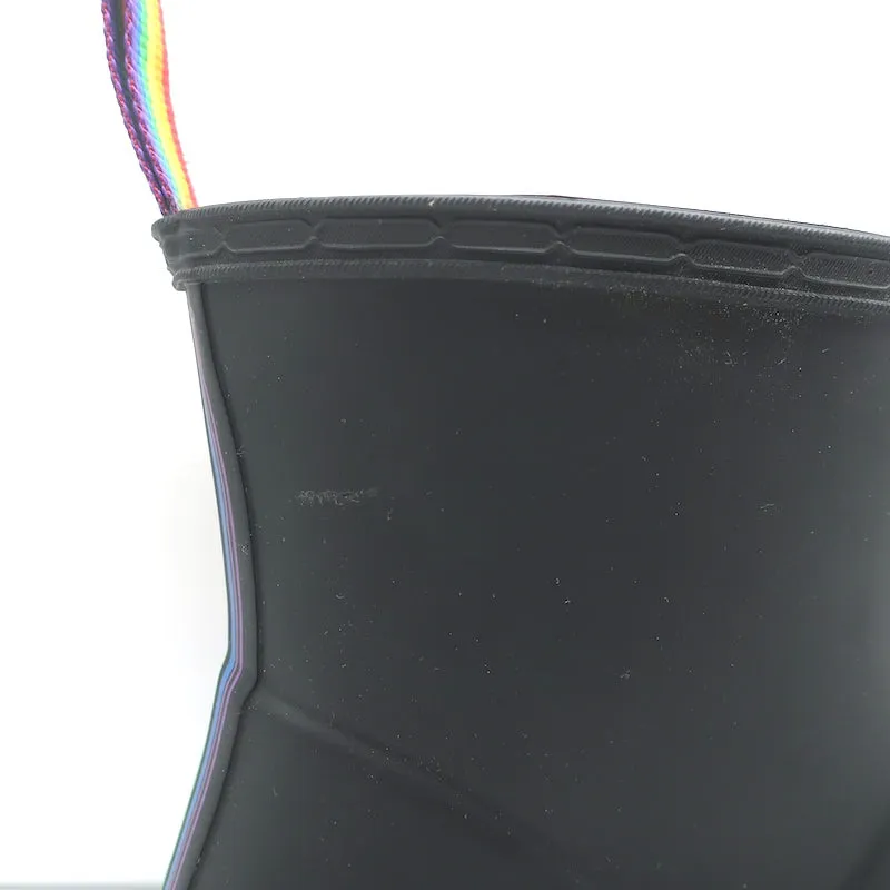 Hunter Original Pride Play Flatform Rain Boots Black/Rainbow Size 7