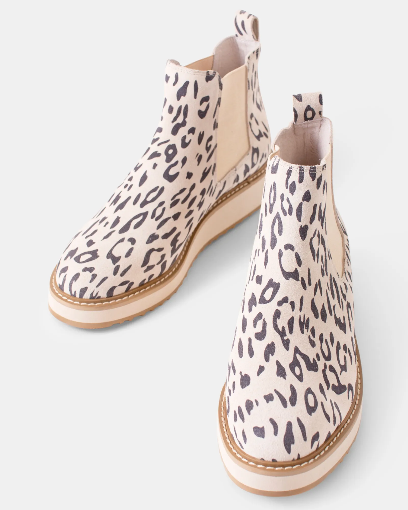 Jade Leather Boot - Vanilla Leopard Suede