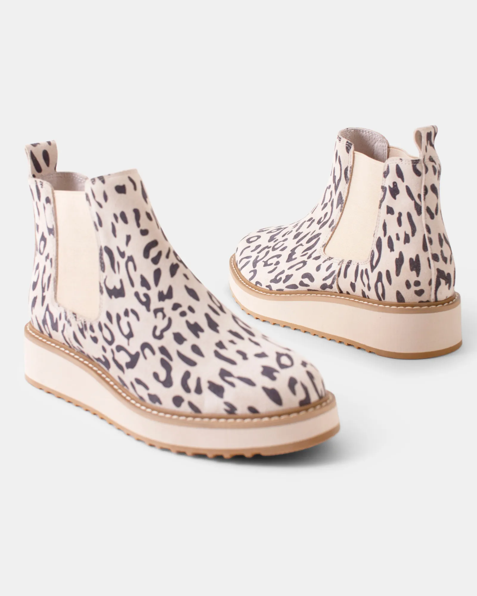 Jade Leather Boot - Vanilla Leopard Suede